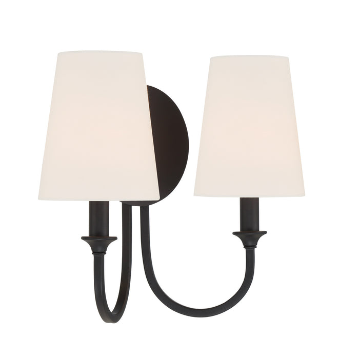 Crystorama PAY-922-BF Two Light Wall Sconce, Black Forged