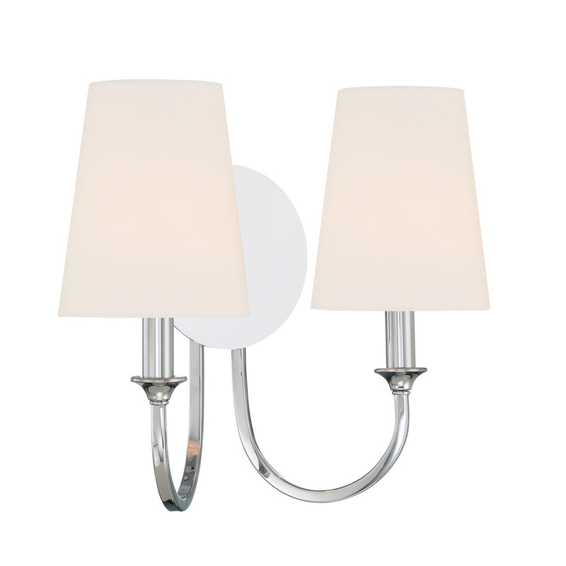 Crystorama PAY-922-CH Two Light Wall Sconce, Polished Chrome