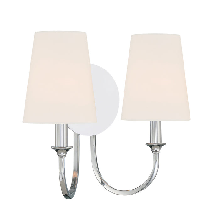 Crystorama PAY-922-CH Two Light Wall Sconce, Polished Chrome