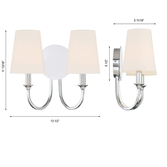 Crystorama PAY-922-CH Two Light Wall Sconce, Polished Chrome