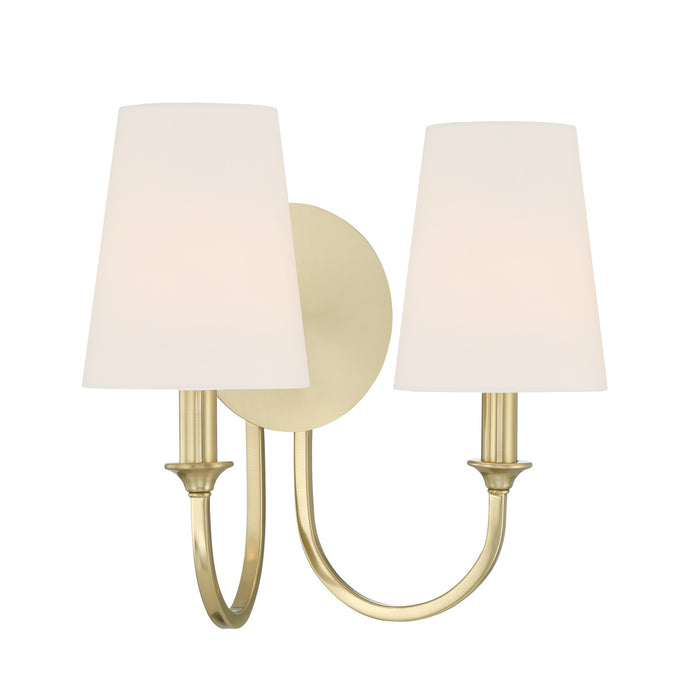 Crystorama PAY-922-VG Two Light Wall Sconce, Vibrant Gold