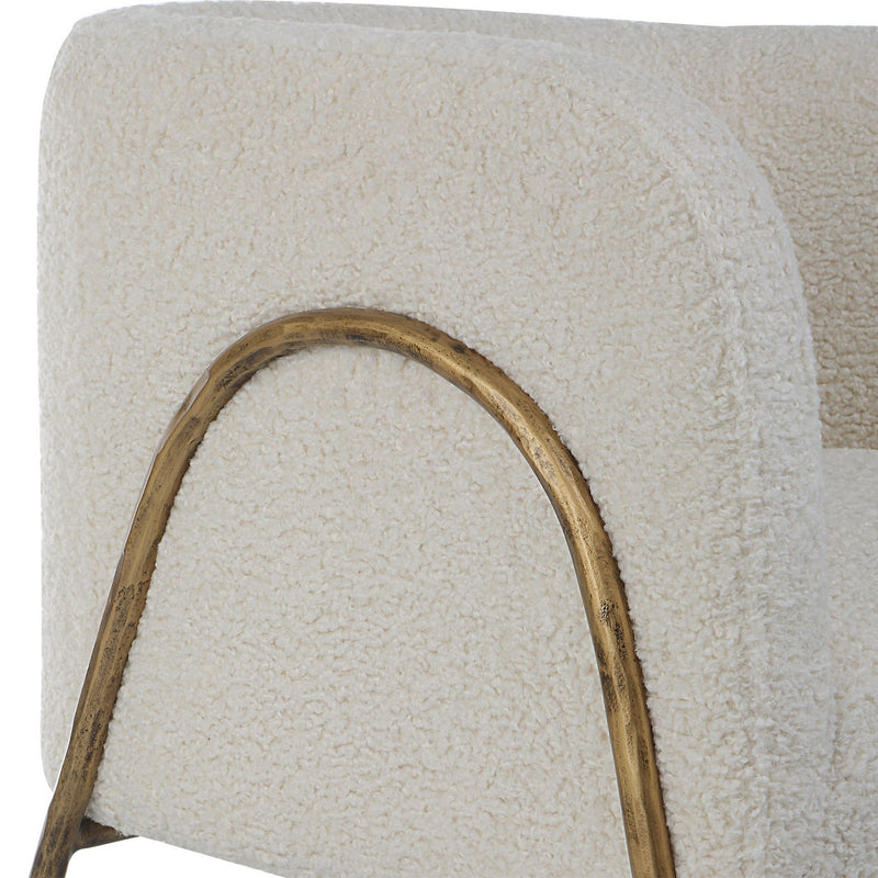 Uttermost 23686 Accent Chair, Aged Gold