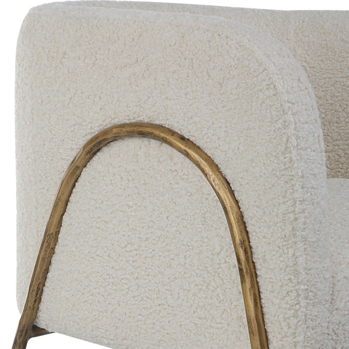 Uttermost 23686 Accent Chair, Aged Gold