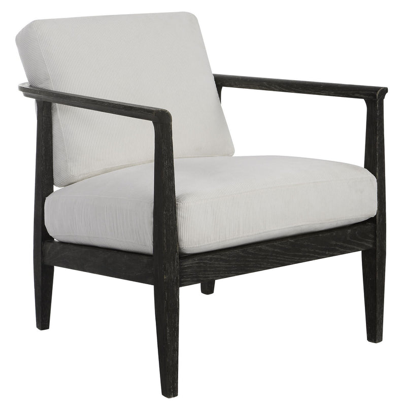 Uttermost 23696 Accent Chair, Solid Oak Wood
