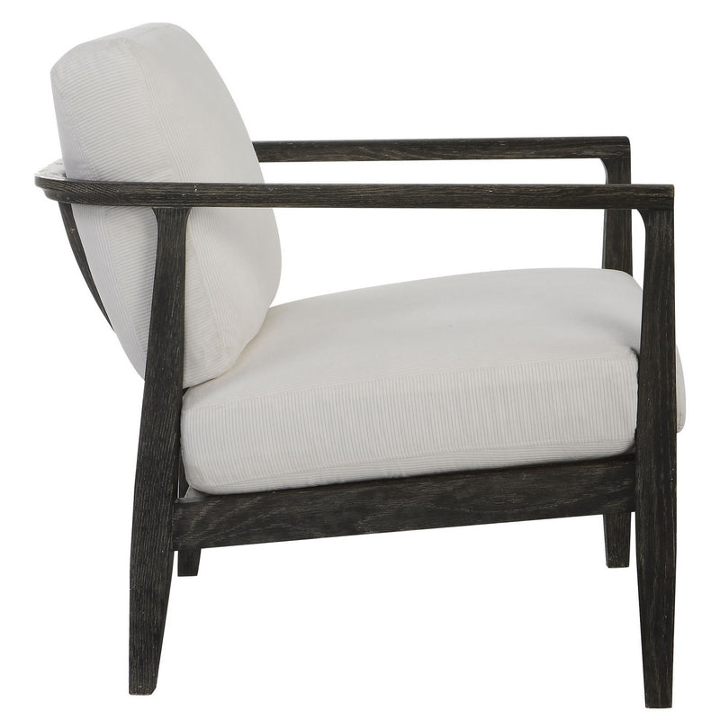 Uttermost 23696 Accent Chair, Solid Oak Wood