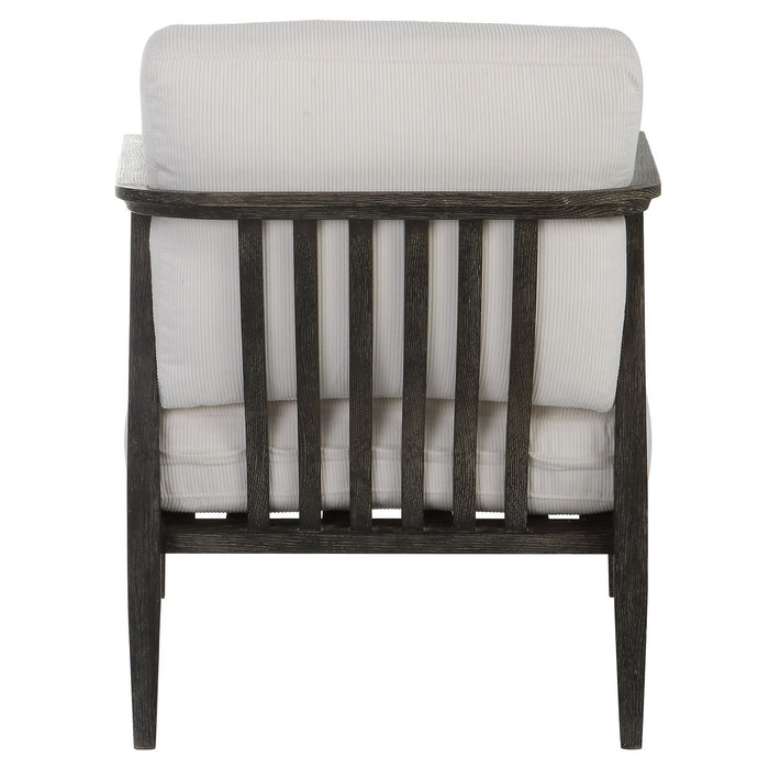Uttermost 23696 Accent Chair, Solid Oak Wood