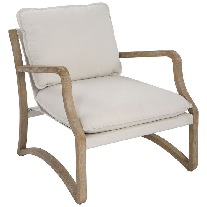 Uttermost 23712 Accent Chair, Solid Oak