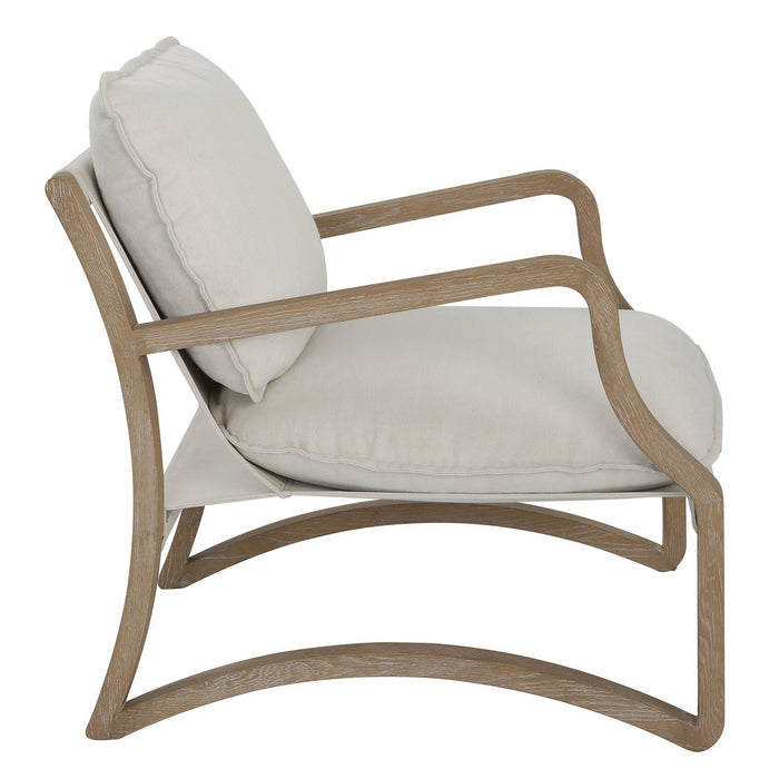 Uttermost 23712 Accent Chair, Solid Oak