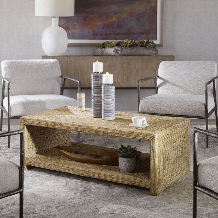 Uttermost 25220 Coffee Table, Natural Woven Banana