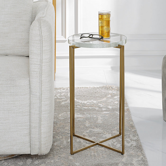 Uttermost 25226 Accent Table, Brushed Gold