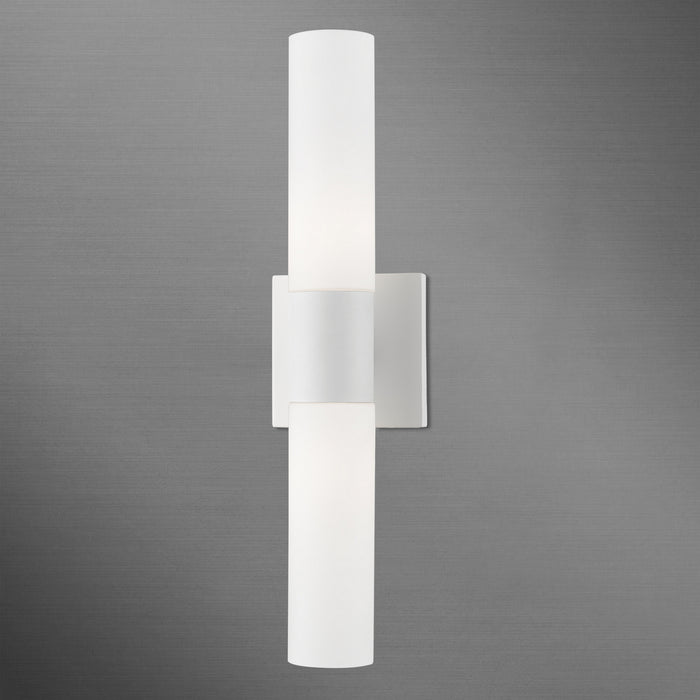 Livex Lighting 10102-03 Two Light Vanity Sconce, White w/Brushed Nickel