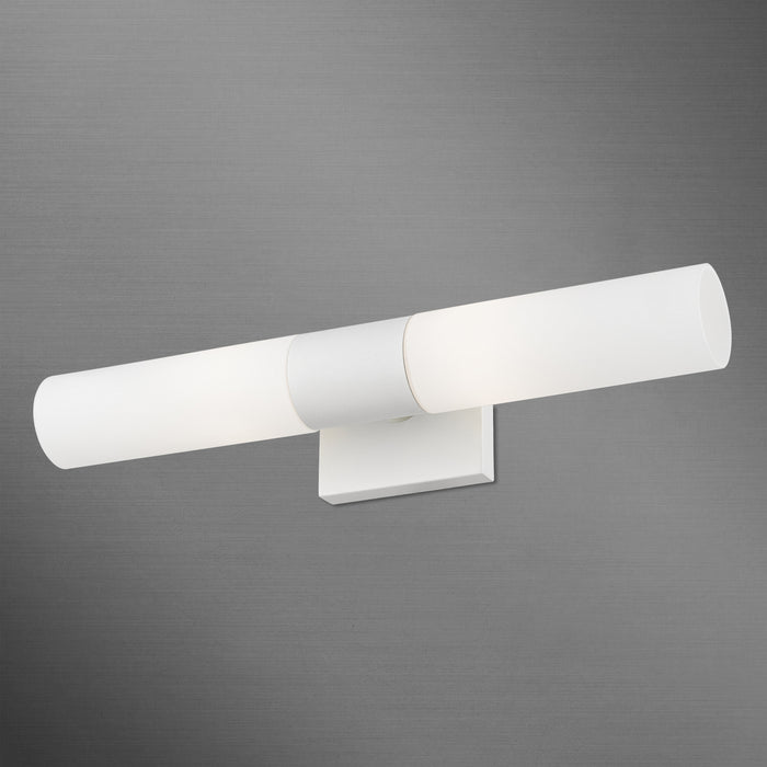 Livex Lighting 10102-03 Two Light Vanity Sconce, White w/Brushed Nickel