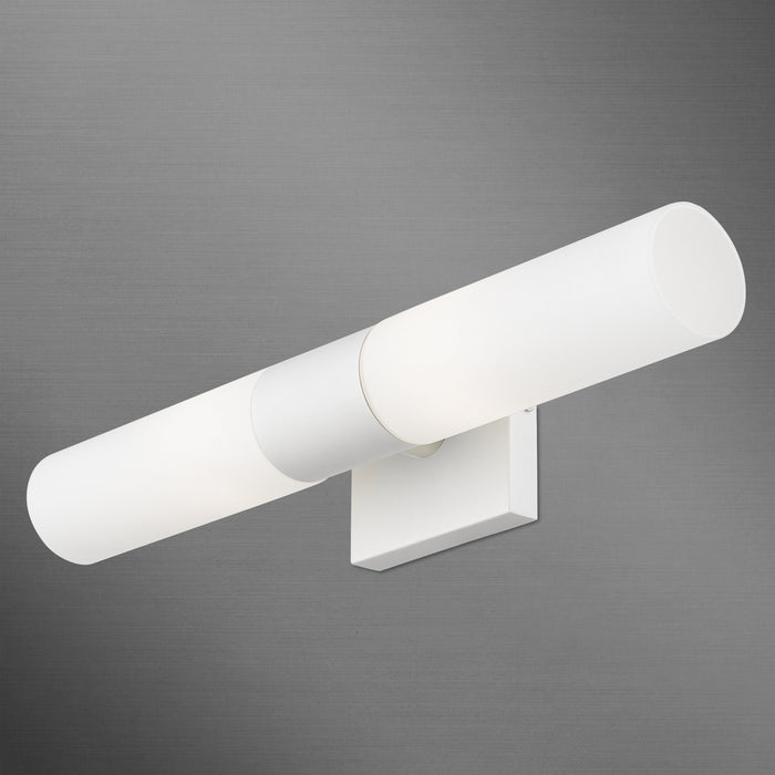 Livex Lighting 10102-03 Two Light Vanity Sconce, White w/Brushed Nickel