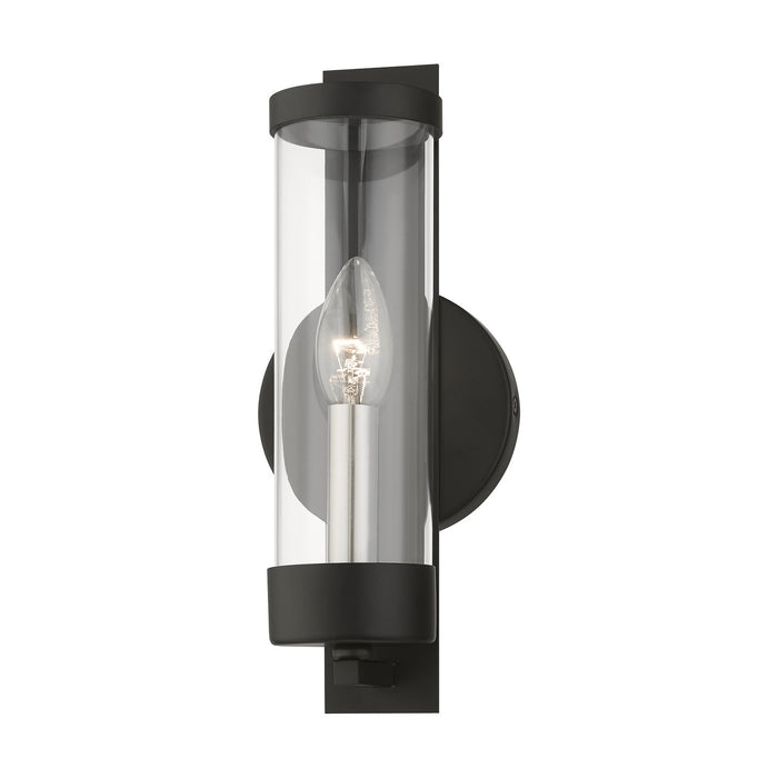 Livex Lighting 10141-04 One Light Wall Sconce, Black w/Brushed Nickel Candle