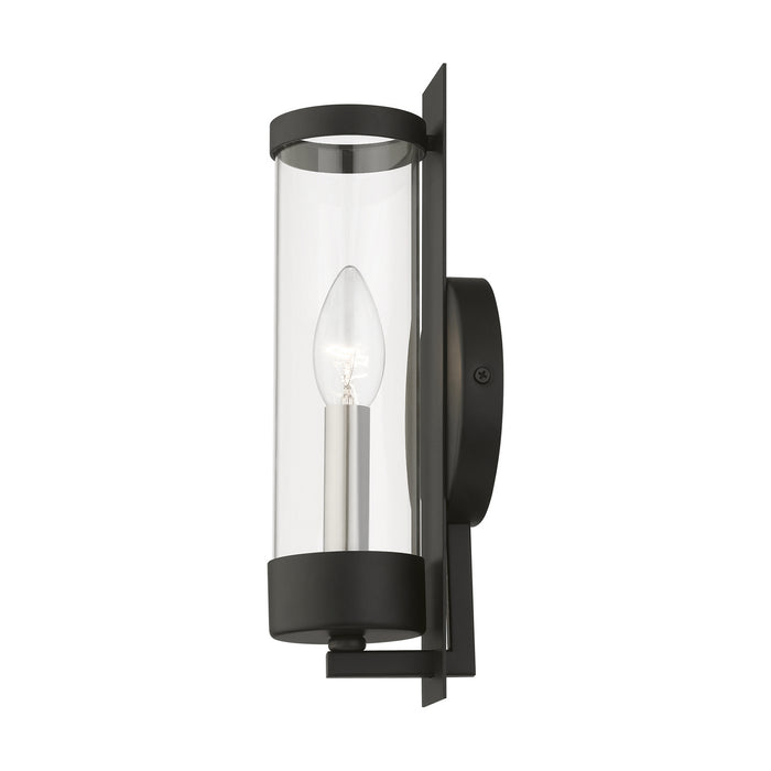 Livex Lighting 10141-04 One Light Wall Sconce, Black w/Brushed Nickel Candle