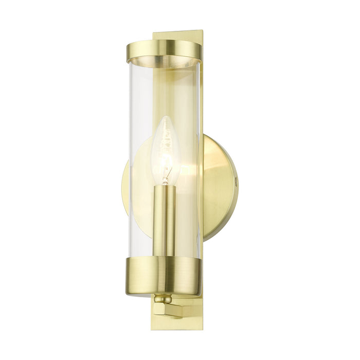 Livex Lighting 10141-12 One Light Wall Sconce, Satin Brass