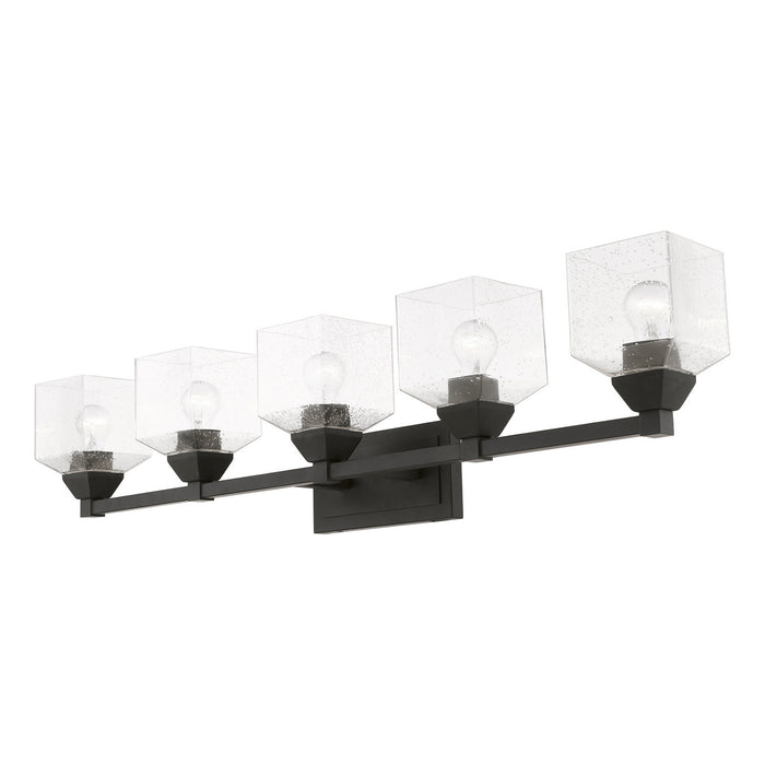 Livex Lighting 10385-04 Five Light Vanity Sconce, Black