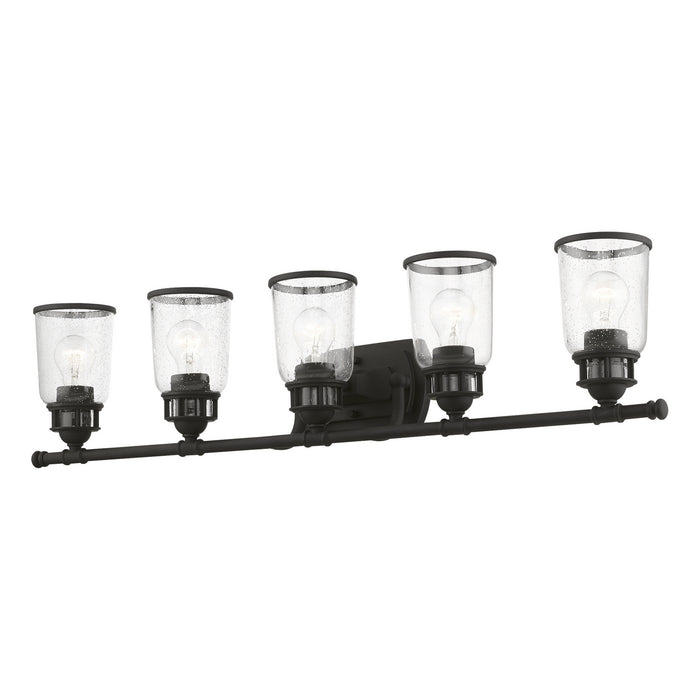 Livex Lighting 10515-04 Five Light Vanity Sconce, Black