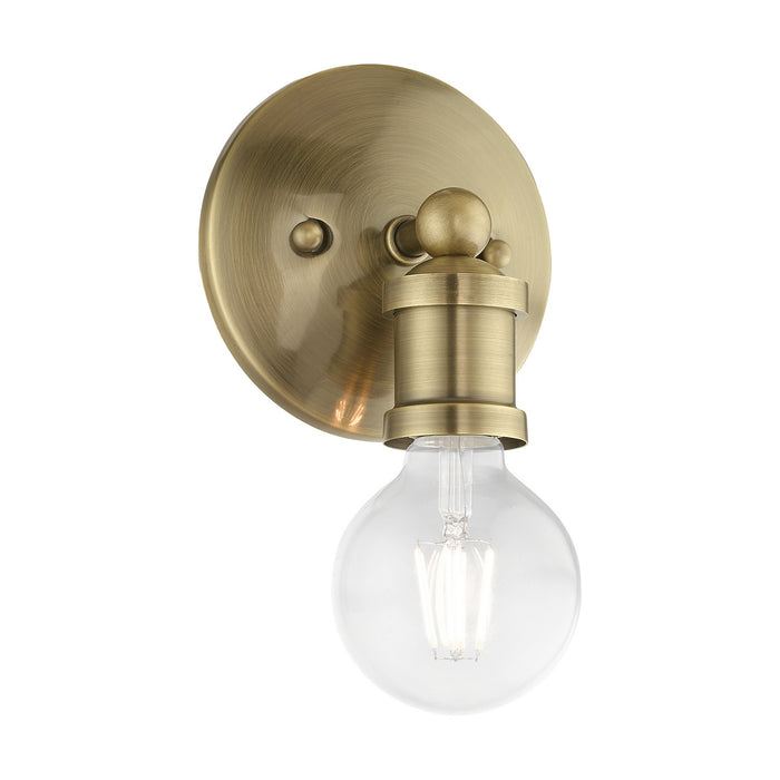 Livex Lighting 14420-01 One Light Vanity Sconce, Antique Brass