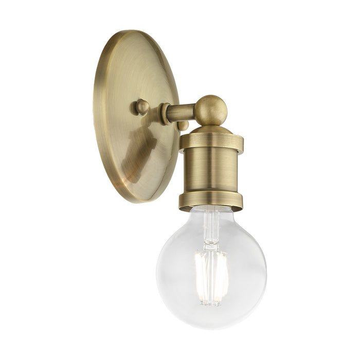 Livex Lighting 14420-01 One Light Vanity Sconce, Antique Brass