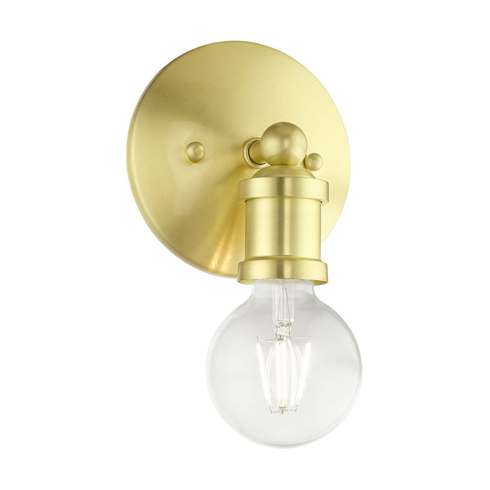 Livex Lighting 14420-12 One Light Vanity Sconce, Satin Brass
