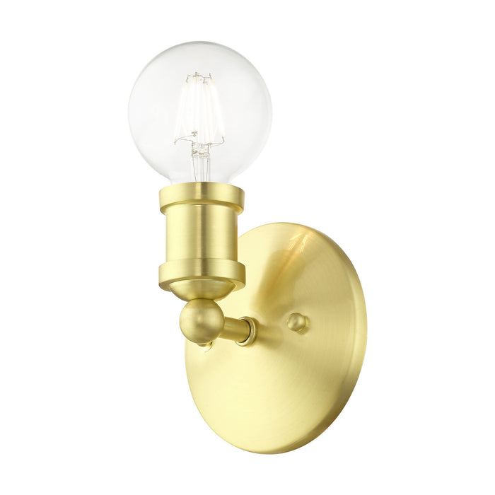 Livex Lighting 14420-12 One Light Vanity Sconce, Satin Brass