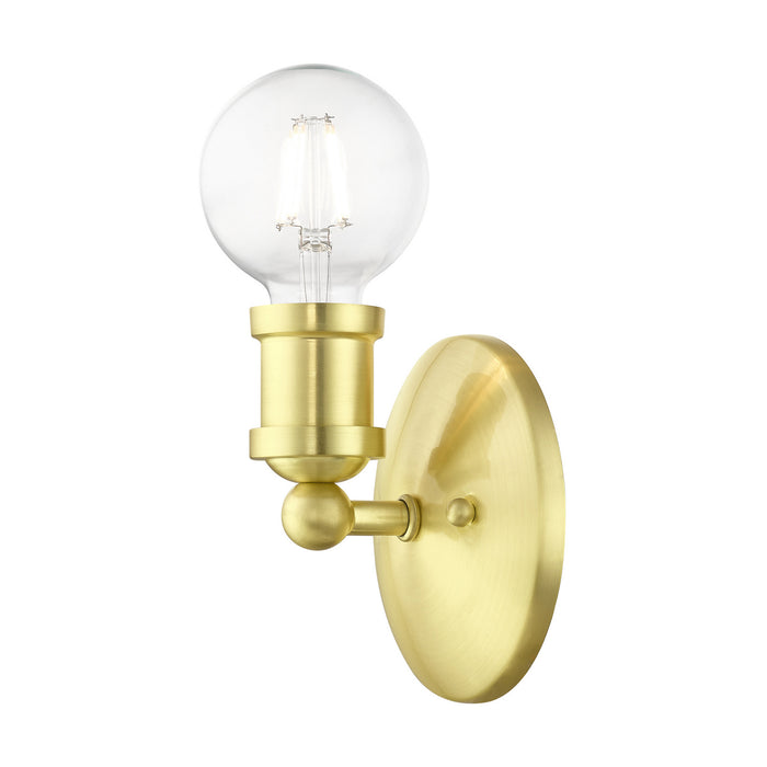 Livex Lighting 14420-12 One Light Vanity Sconce, Satin Brass