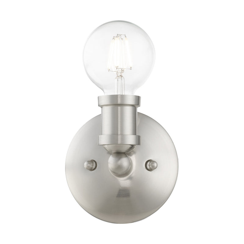 Livex Lighting 14420-91 One Light Vanity Sconce, Brushed Nickel