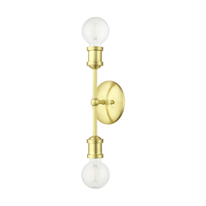 Livex Lighting 14422-12 Two Light Vanity Sconce, Satin Brass