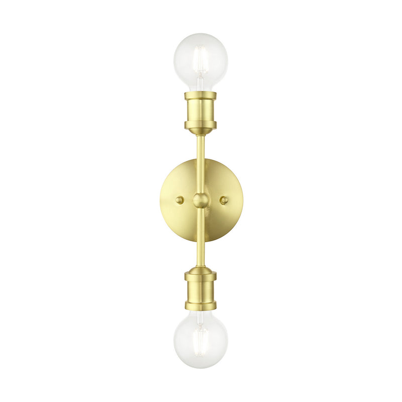Livex Lighting 14422-12 Two Light Vanity Sconce, Satin Brass