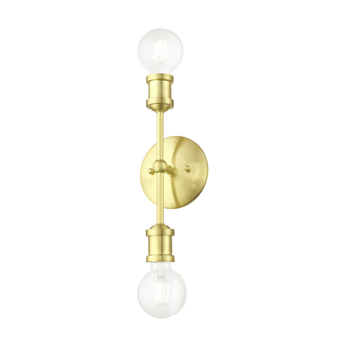 Livex Lighting 14422-12 Two Light Vanity Sconce, Satin Brass