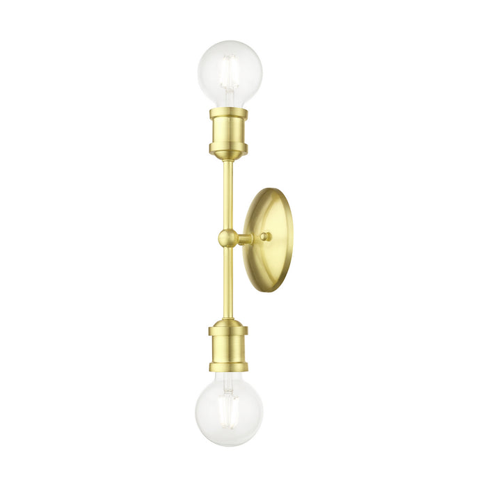 Livex Lighting 14422-12 Two Light Vanity Sconce, Satin Brass