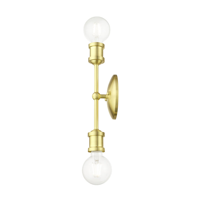 Livex Lighting 14422-12 Two Light Vanity Sconce, Satin Brass