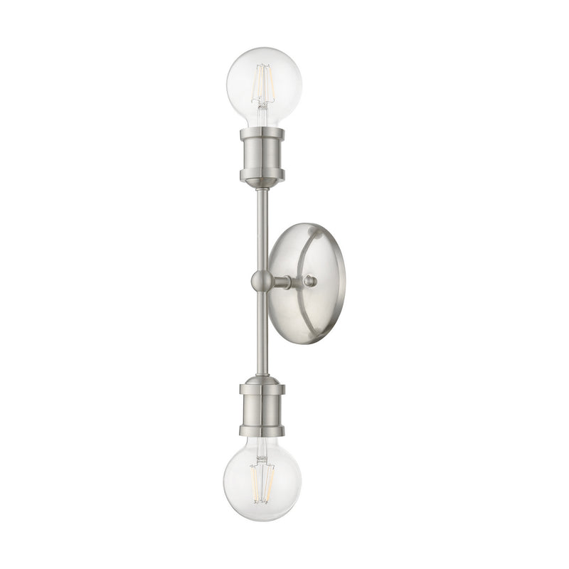 Livex Lighting 14422-91 Two Light Vanity Sconce, Brushed Nickel