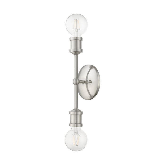 Livex Lighting 14422-91 Two Light Vanity Sconce, Brushed Nickel