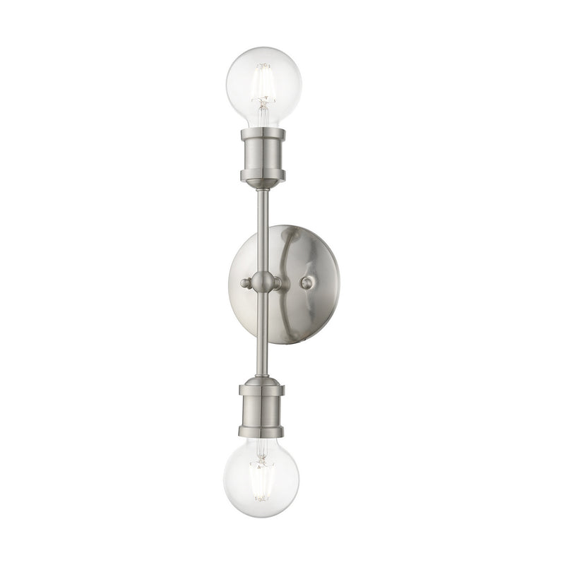 Livex Lighting 14422-91 Two Light Vanity Sconce, Brushed Nickel
