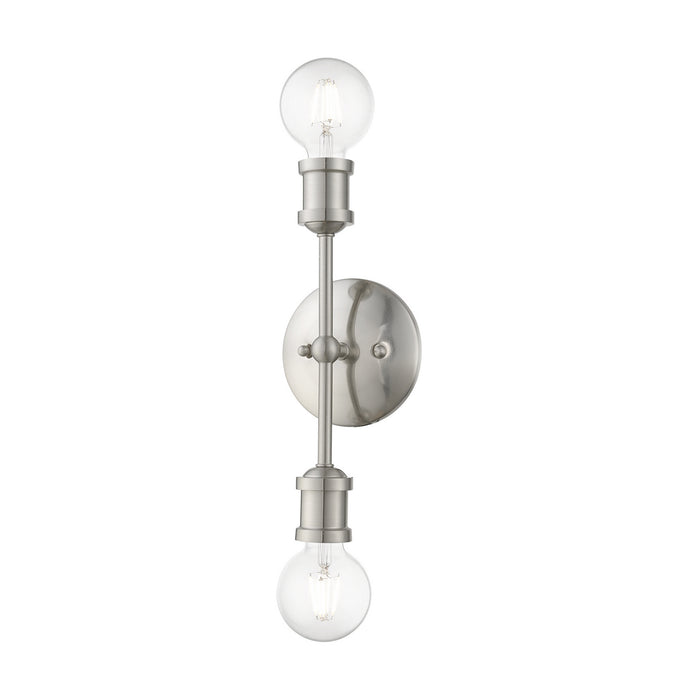 Livex Lighting 14422-91 Two Light Vanity Sconce, Brushed Nickel