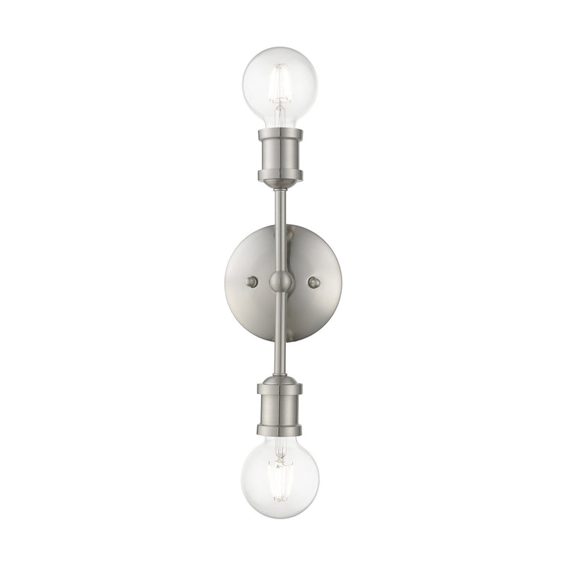 Livex Lighting 14422-91 Two Light Vanity Sconce, Brushed Nickel