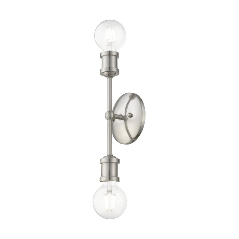 Livex Lighting 14422-91 Two Light Vanity Sconce, Brushed Nickel