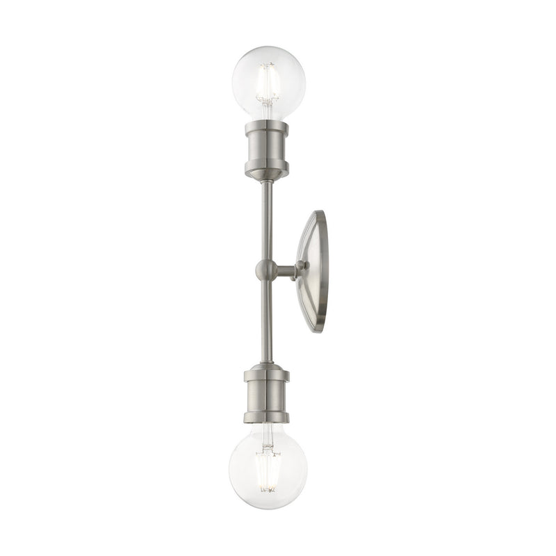 Livex Lighting 14422-91 Two Light Vanity Sconce, Brushed Nickel