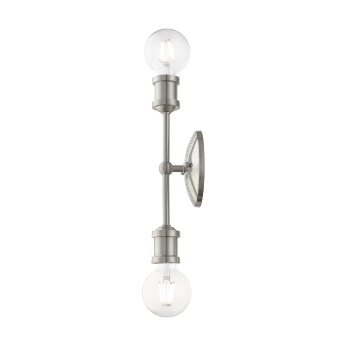 Livex Lighting 14422-91 Two Light Vanity Sconce, Brushed Nickel