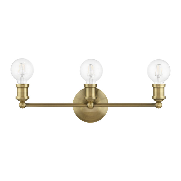 Livex Lighting 14423-01 Three Light Vanity Sconce, Antique Brass