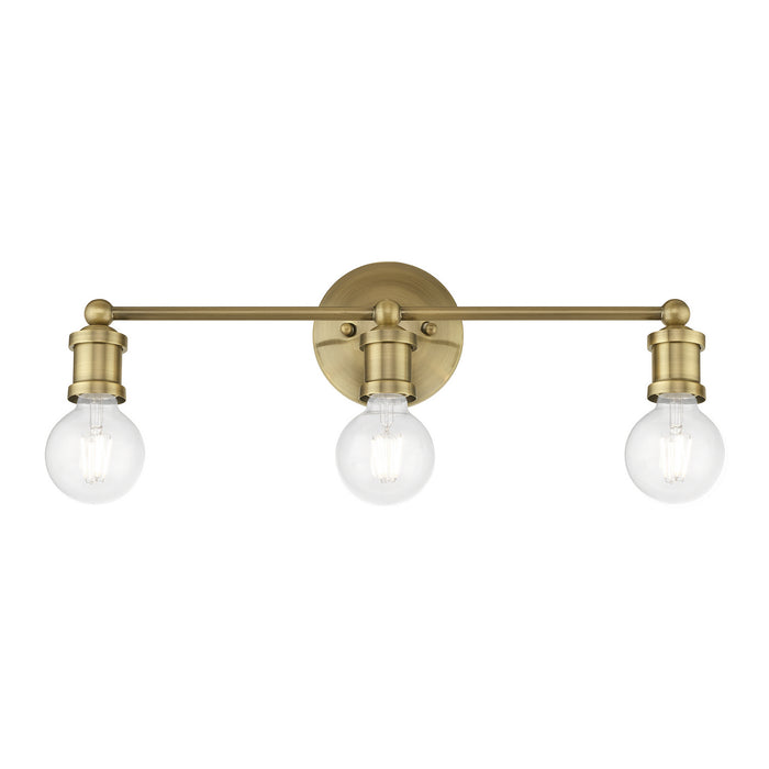 Livex Lighting 14423-01 Three Light Vanity Sconce, Antique Brass