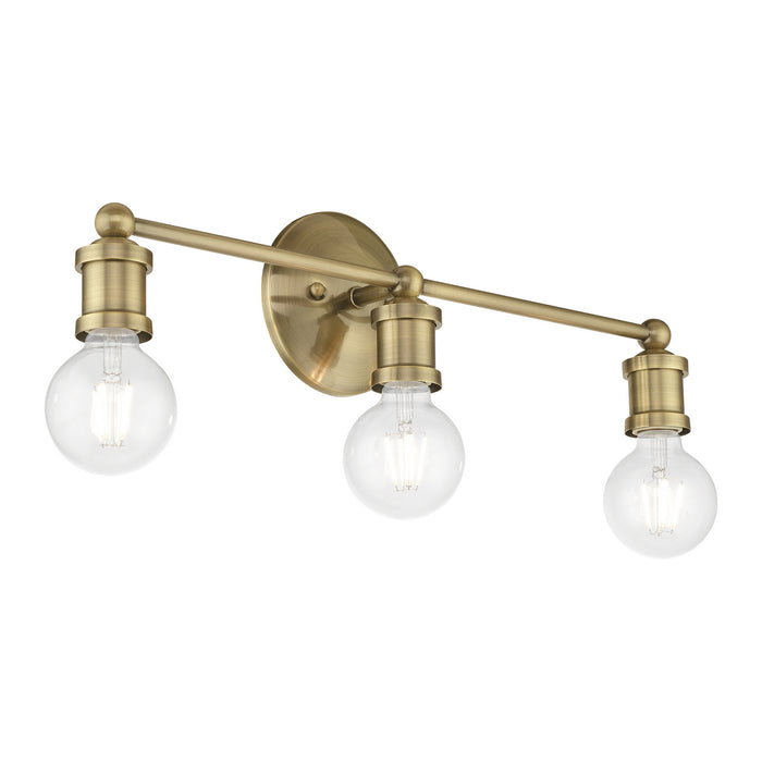 Livex Lighting 14423-01 Three Light Vanity Sconce, Antique Brass