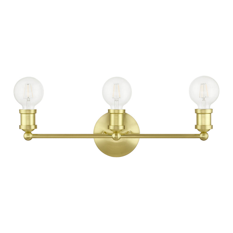 Livex Lighting 14423-12 Three Light Vanity Sconce, Satin Brass