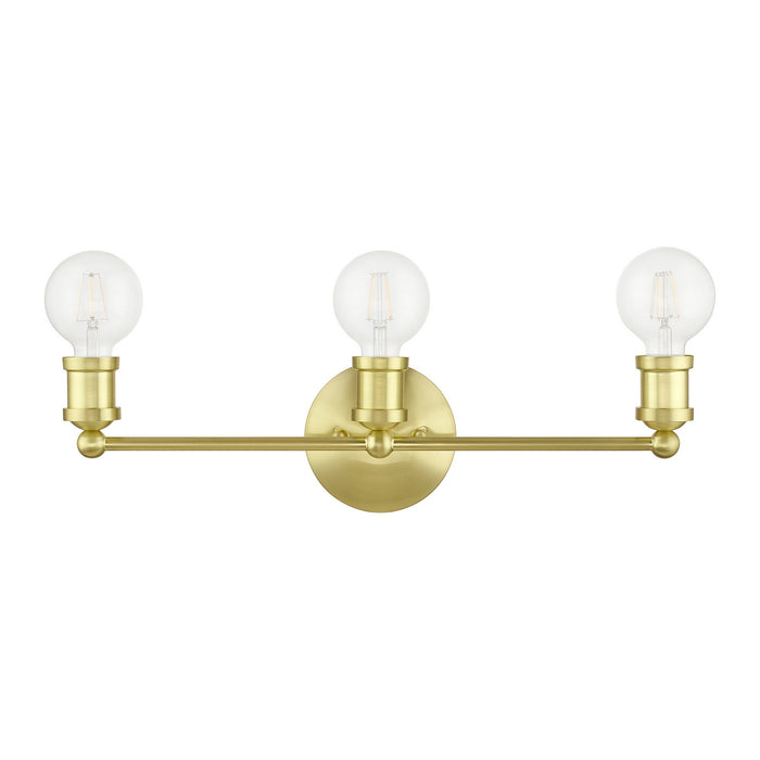 Livex Lighting 14423-12 Three Light Vanity Sconce, Satin Brass
