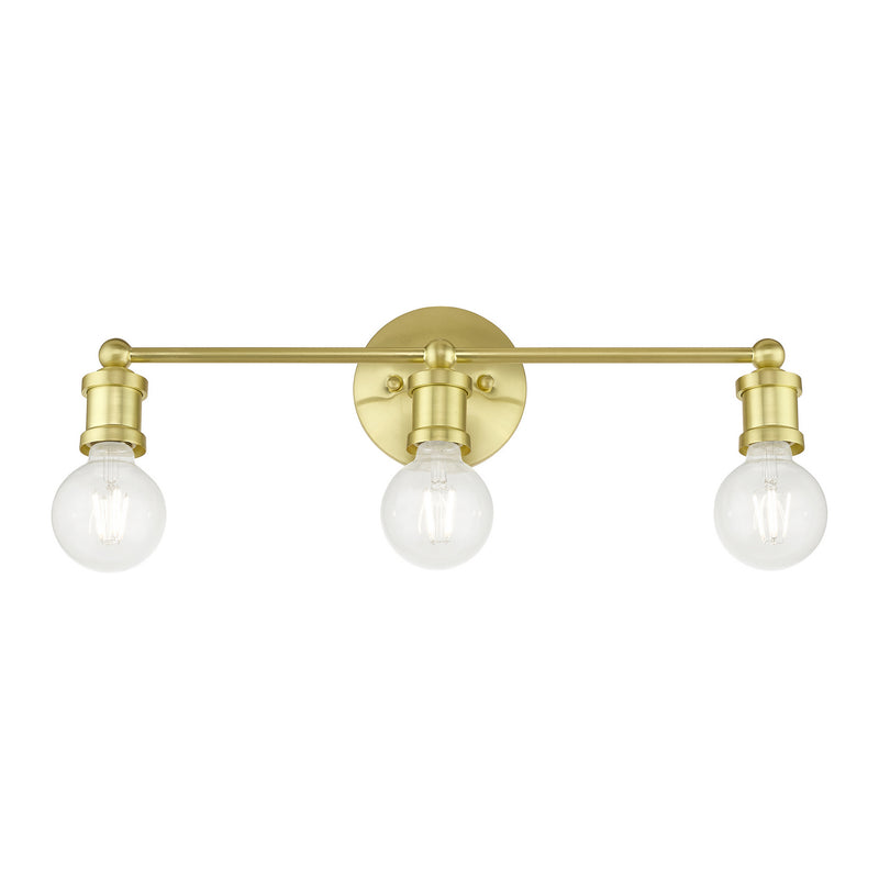 Livex Lighting 14423-12 Three Light Vanity Sconce, Satin Brass
