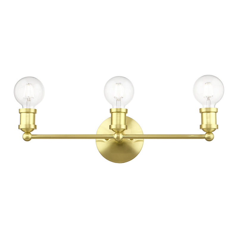 Livex Lighting 14423-12 Three Light Vanity Sconce, Satin Brass