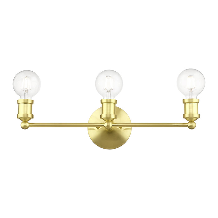 Livex Lighting 14423-12 Three Light Vanity Sconce, Satin Brass