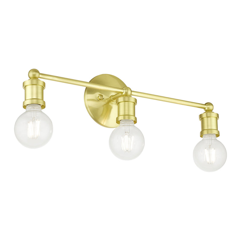Livex Lighting 14423-12 Three Light Vanity Sconce, Satin Brass